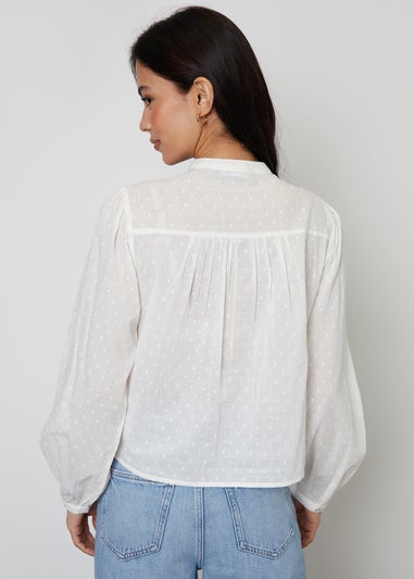 Threadbare Cream Lace Detail Boho Blouse