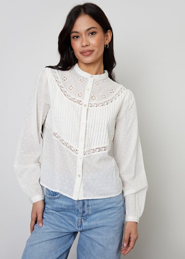 Threadbare Cream Lace Detail Boho Blouse