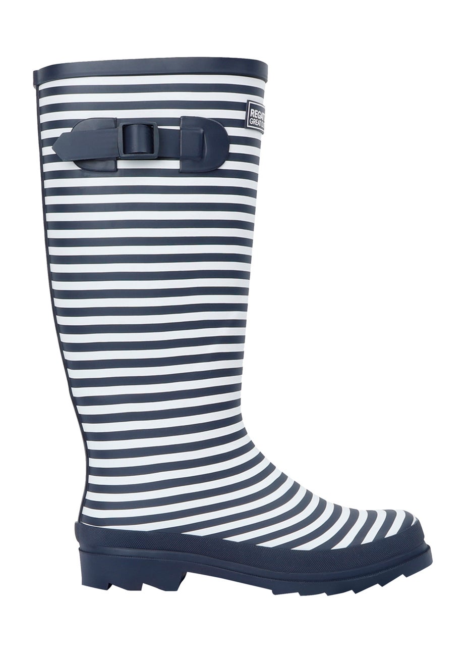Regatta Navy White Stripe Fairweather III Waterproof Wellies