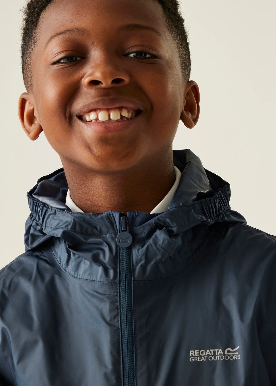 Regatta Dark Blue Kids Pack-It III Waterproof Breathable Isolite Jacket (3-16 Years)