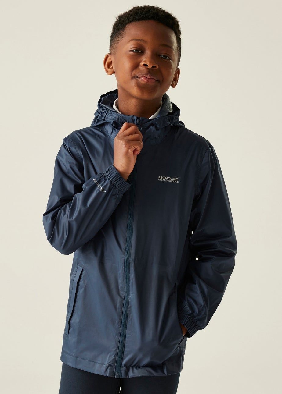 Regatta Dark Blue Kids Pack-It III Waterproof Breathable Isolite Jacket (3-16 Years)