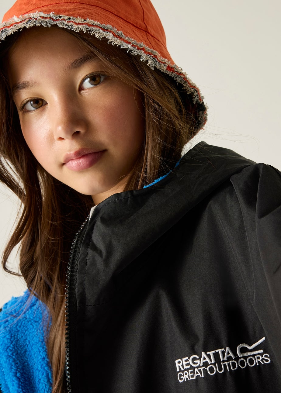 Regatta Black Oxford Blue Kids Junior Waterproof Hydrofort Robe