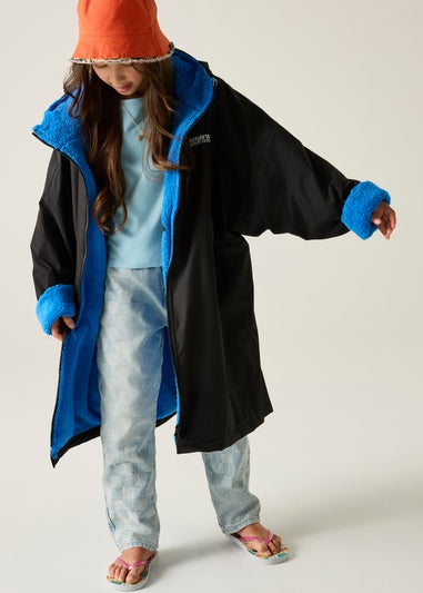 Regatta Black Oxford Blue Kids Junior Waterproof Hydrofort Robe