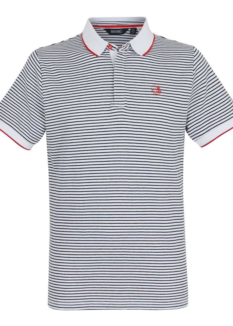 Regatta White/Navy Stripe Tiver Polo Shirt