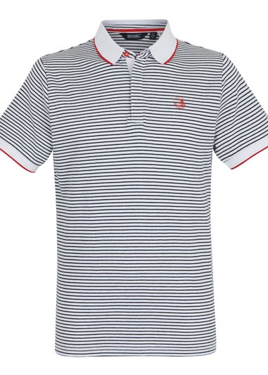 Regatta White/Navy Stripe Tiver Polo Shirt