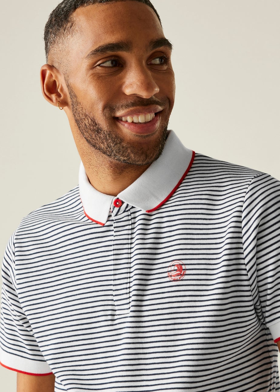 Regatta White/Navy Stripe Tiver Polo Shirt