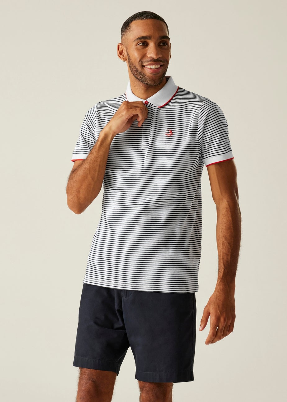 Regatta White/Navy Stripe Tiver Polo Shirt