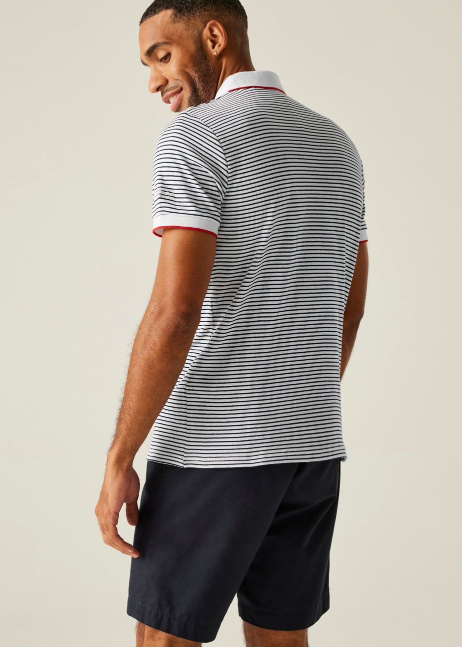 Regatta White/Navy Stripe Tiver Polo Shirt