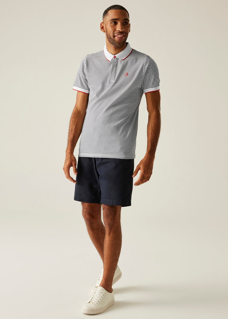 Regatta White/Navy Stripe Tiver Polo Shirt