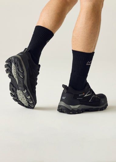 Regatta Black Granite Holcombe 3 Low Waterproof, Breathable Shoes