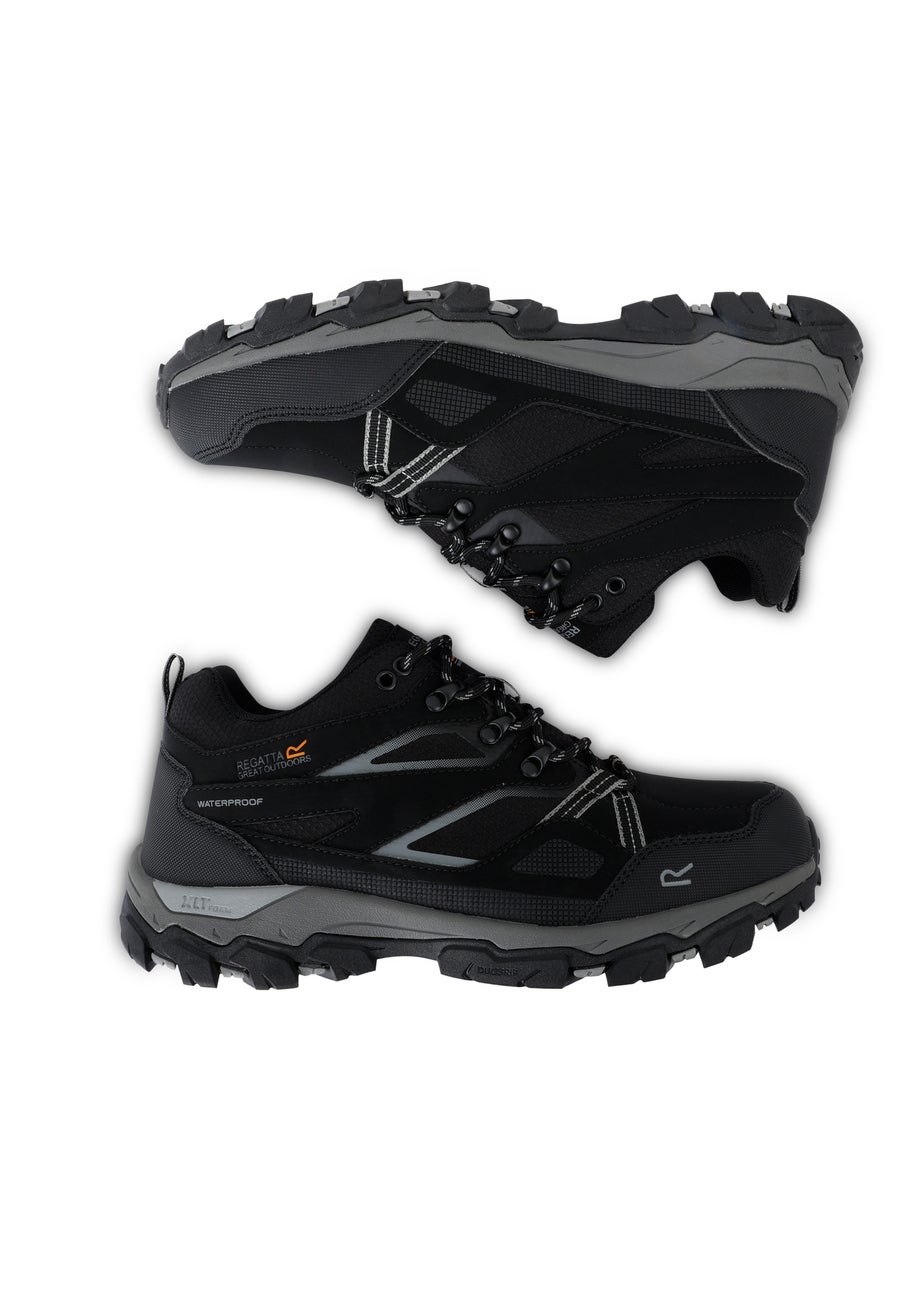 Regatta Black Granite Holcombe Low III Waterproof Breathable Isotex Walking Shoes