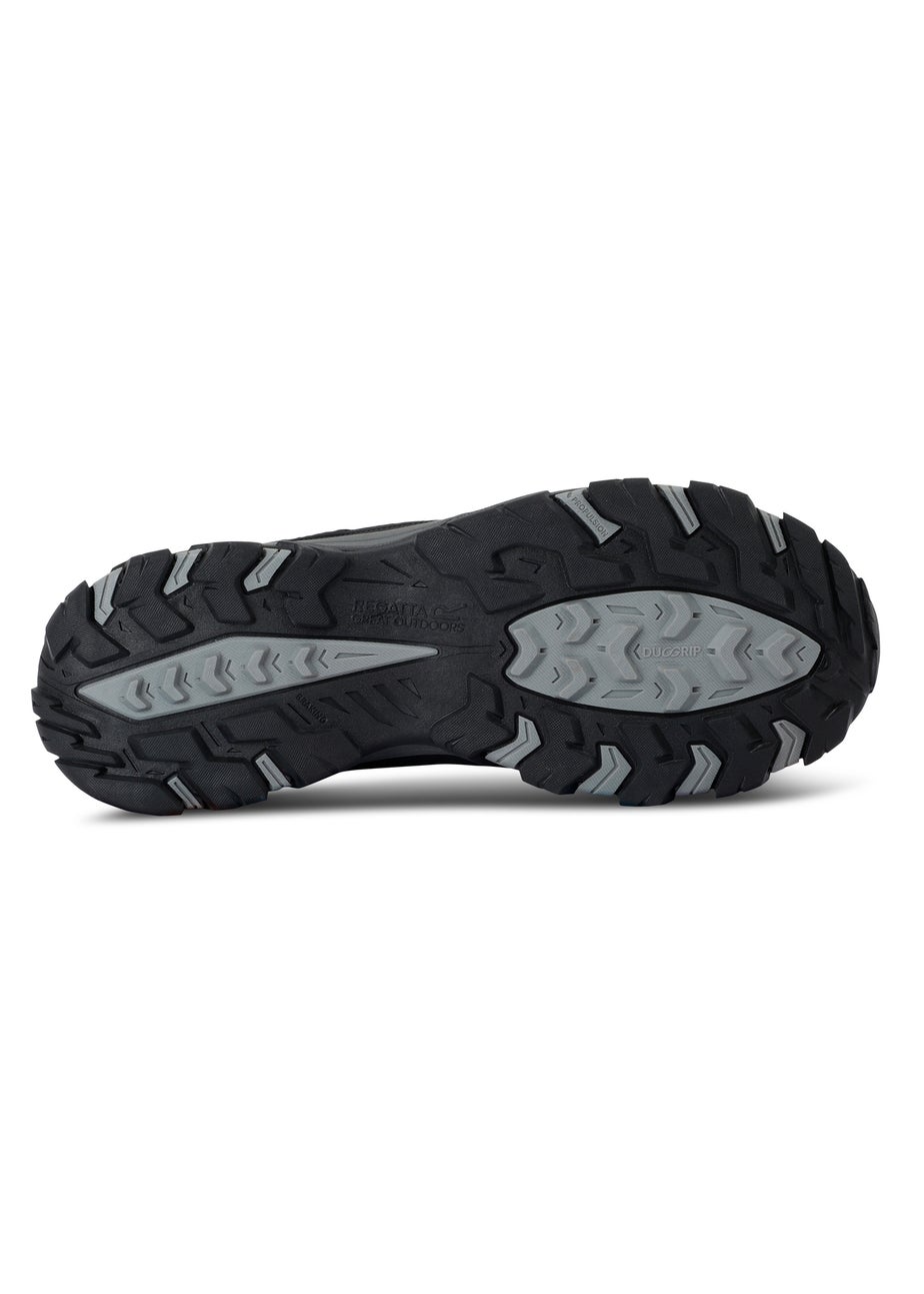 Regatta Black Granite Holcombe Low III Waterproof Breathable Isotex Walking Shoes