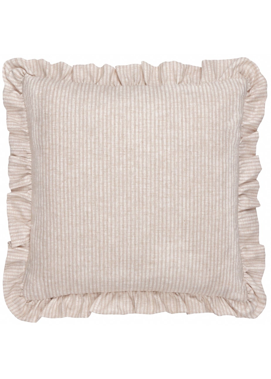Wylder Martha Ruffle Embroidered Ruffle Pink Cushion (50 x 50 x 8 cm)