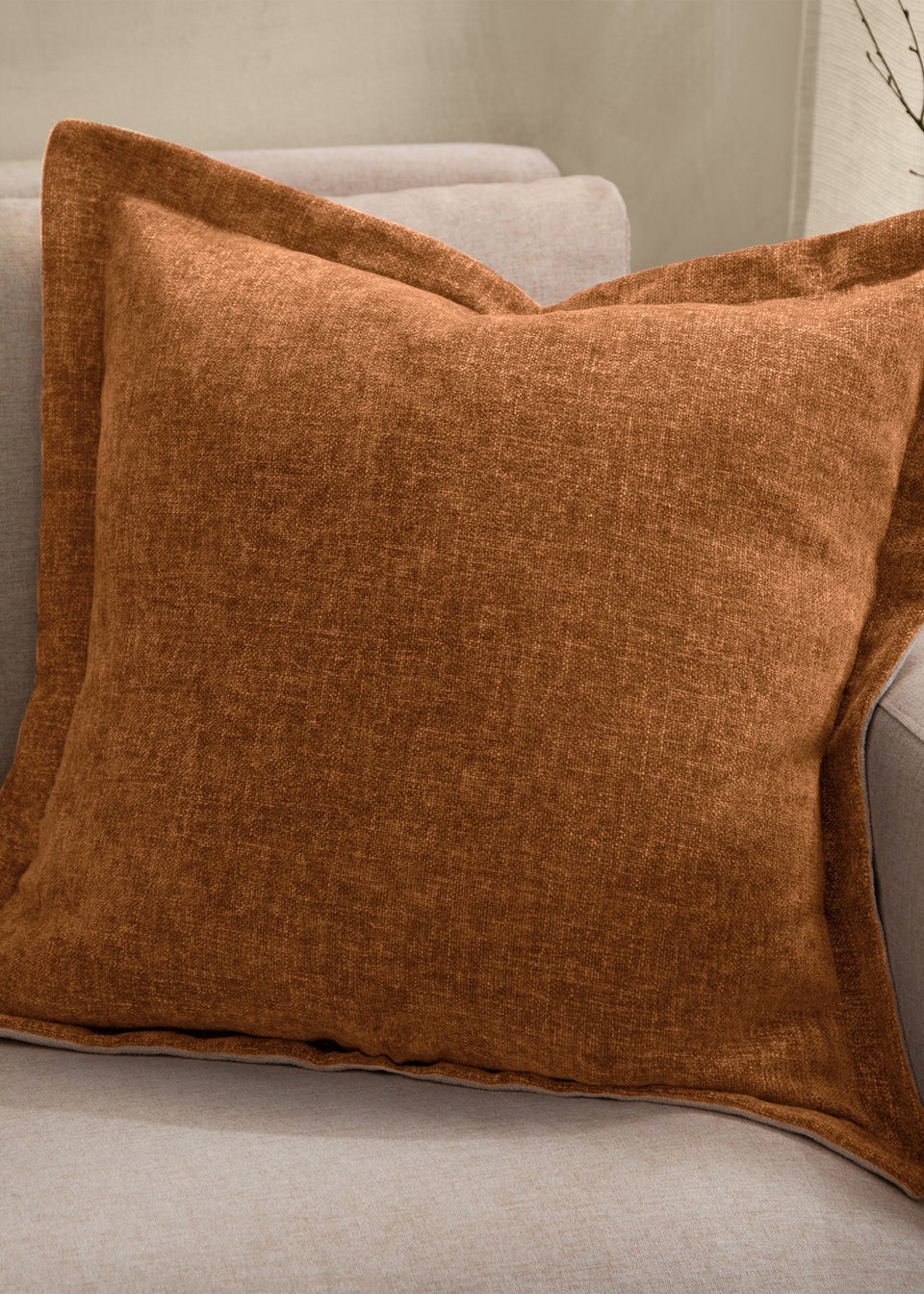 Yard Dune Chenille Rust Cushion (50 x 50 x 8 cm)