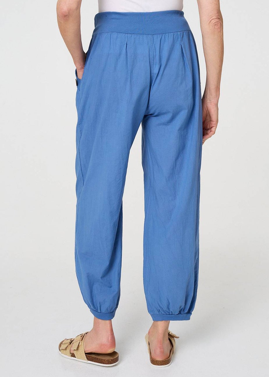 Izabel London Blue Elasticated High Waist Loose Trousers