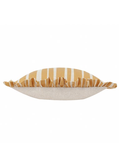 Furn Carmon Stripe Ruffle Ochre Cushion (40 x 60 x 8 cm)