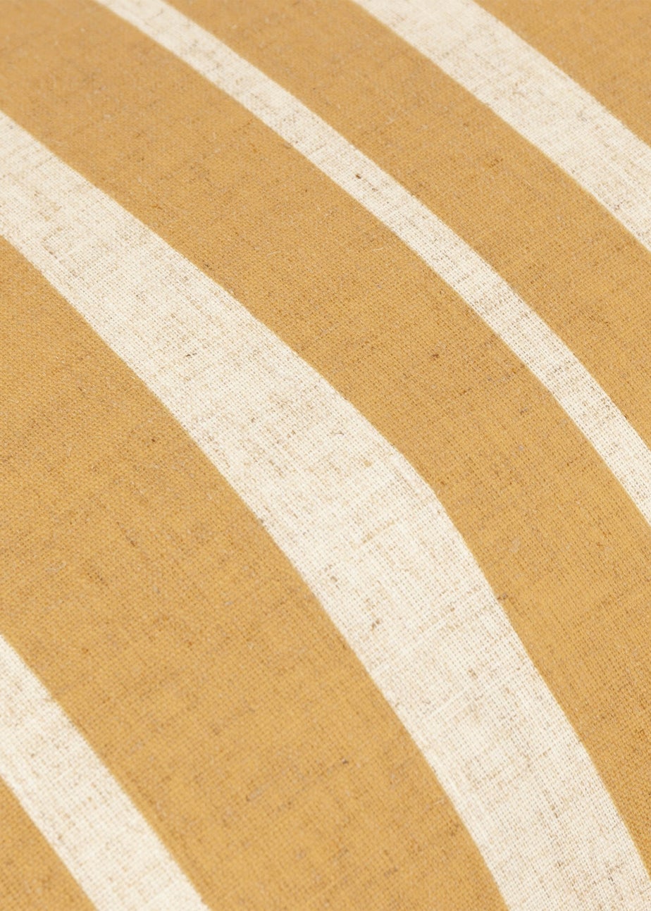 Furn Carmon Stripe Ruffle Ochre Cushion (40 x 60 x 8 cm)
