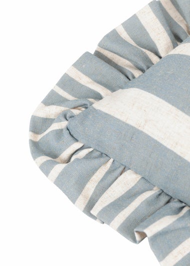 Furn Carmon Stripe Ruffle Blue Cushion (40 x 60 x 8 cm)