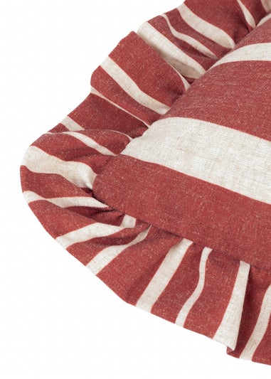 Furn Carmon Stripe Ruffle Red Cushion (40 x 60 x 8 cm)