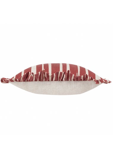 Furn Carmon Stripe Ruffle Red Cushion (40 x 60 x 8 cm)