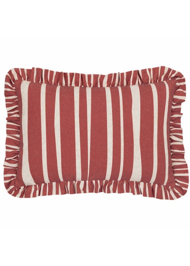 Furn Carmon Stripe Ruffle Red Cushion (40 x 60 x 8 cm)