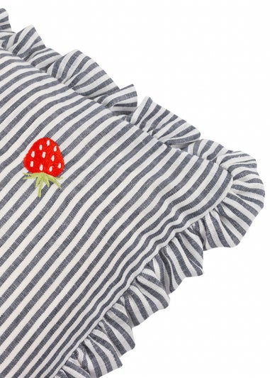 Furn Les Fruites Embroidered Ruffle Red Cushion (30 x 50 x 8 cm)