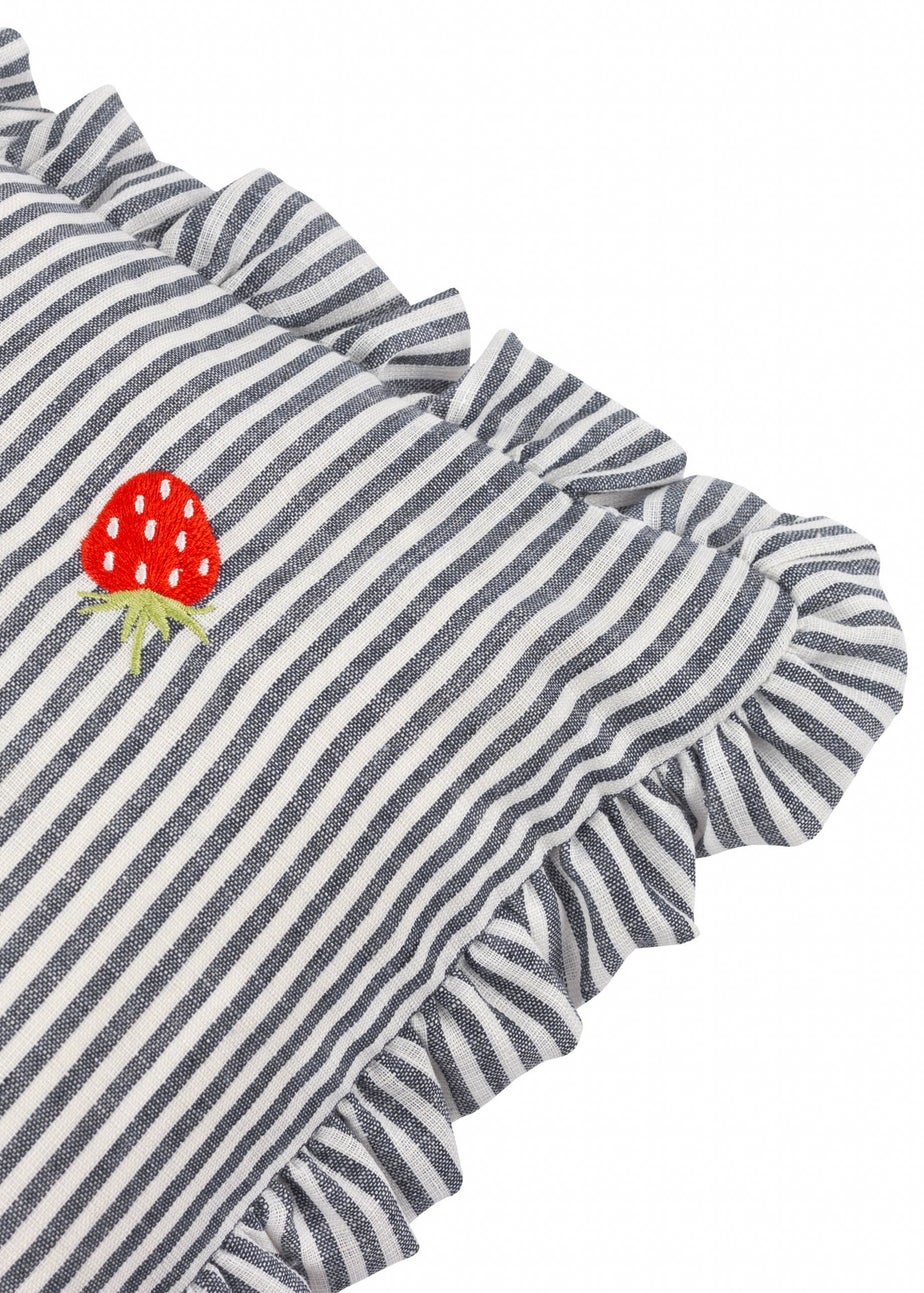 Furn Les Fruites Embroidered Ruffle Red Cushion (30 x 50 x 8 cm)