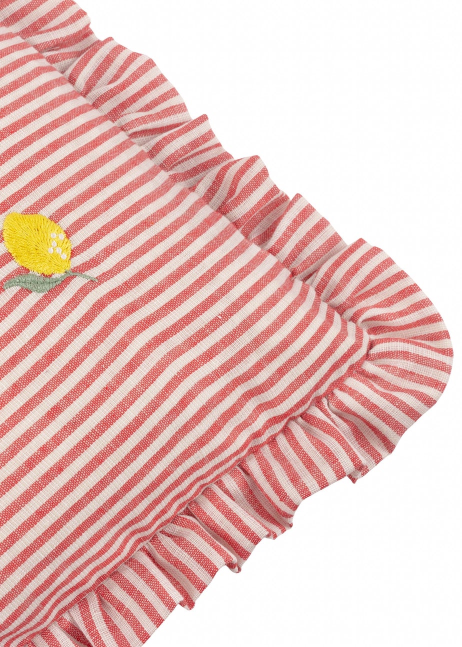 Furn Les Fruites Embroidered Ruffle Lemon Cushion (30 x 50 x 8 cm)