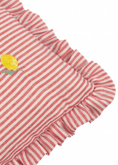 Furn Les Fruites Embroidered Ruffle Lemon Cushion (30 x 50 x 8 cm)