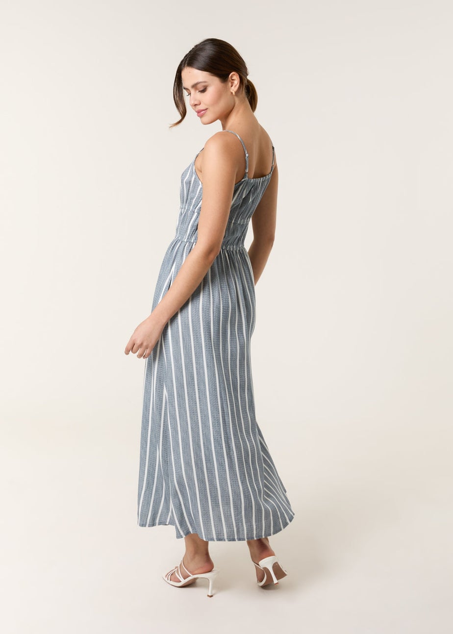 Blue Vanilla Blue Tie Front Midi Dress