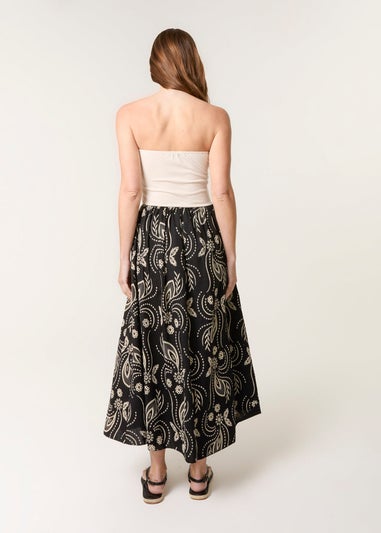 Blue Vanilla Black Embroidered Bandeau 2 In 1 Dress