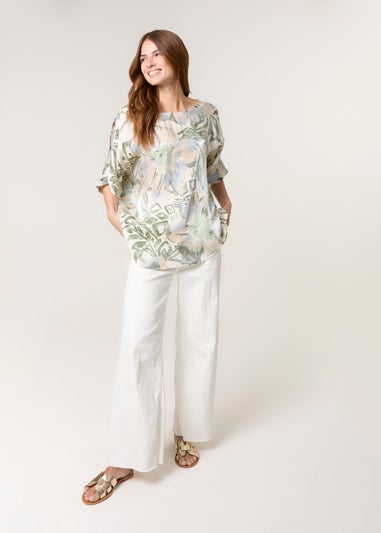 Blue Vanilla Khaki Metallic Sheen Top