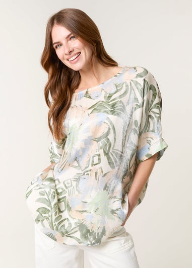 Blue Vanilla Khaki Metallic Sheen Top