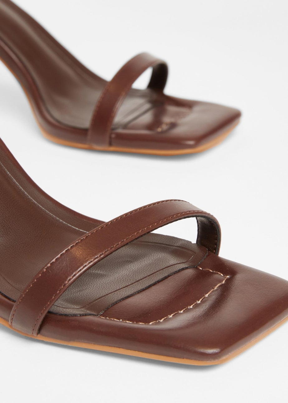 Quiz Brown Barely There Block Heels