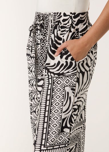 Blue Vanilla Black Abstract Print Trousers