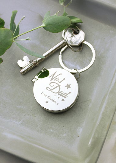 Personalised Memento Company Silver No.1 Dad Photo Keyring