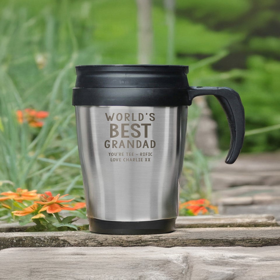 Personalised Memento Company Silver Travel Mug