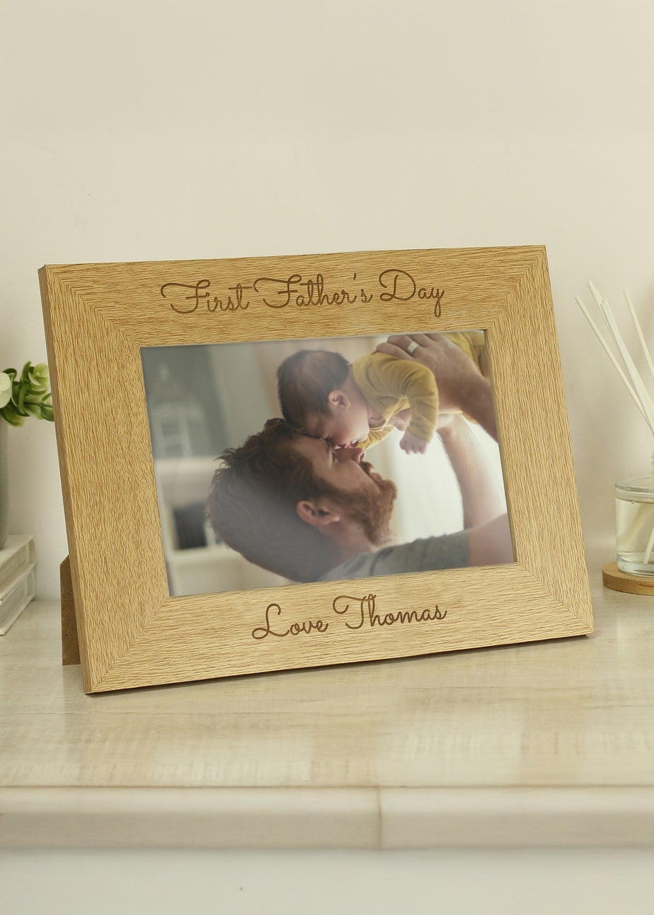 Personalised Memento Company Brown 6x4 Wooden Photo Frame