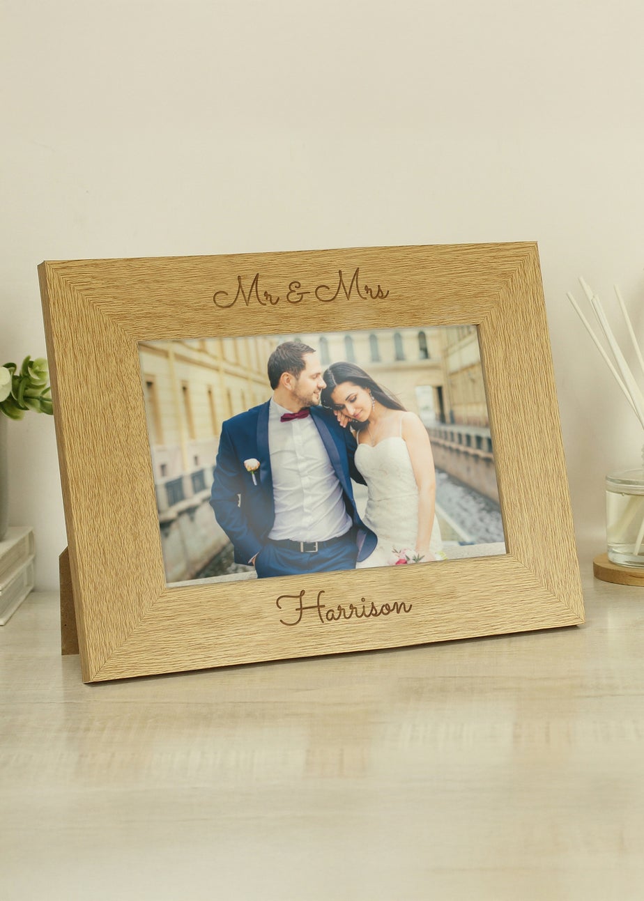 Personalised Memento Company Brown 6x4 Wooden Photo Frame