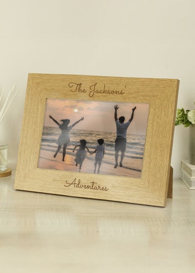 Personalised Memento Company Brown 6x4 Wooden Photo Frame