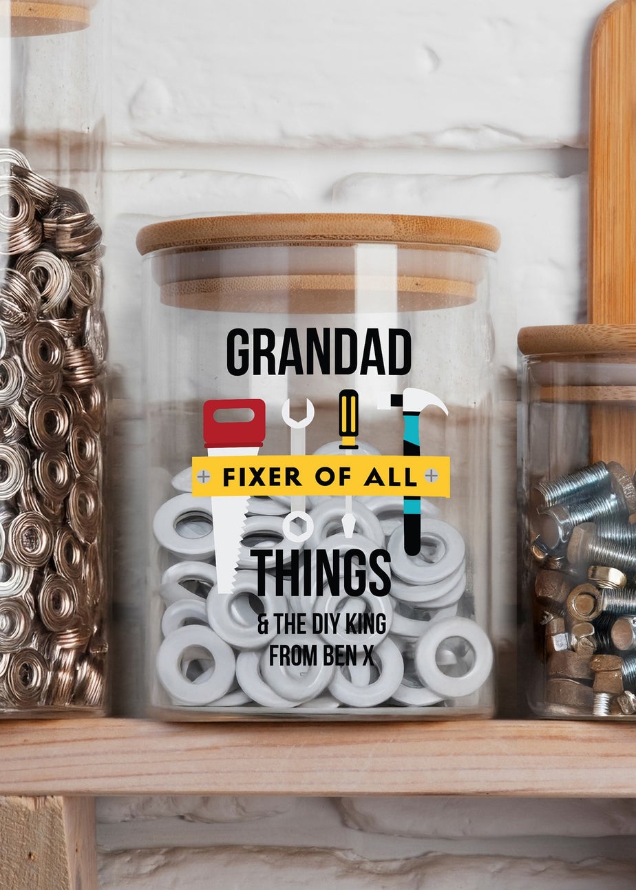 Personalised Memento Company Fixer of All Things Clear Storage Jar