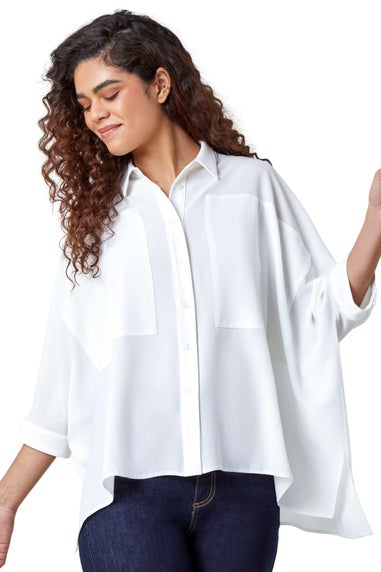 Roman Ivory Relaxed Smart Stretch Shirt