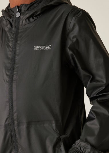 Regatta Black Kids Pack-It III Waterproof Breathable Isolite Jacket (3-16 Years)
