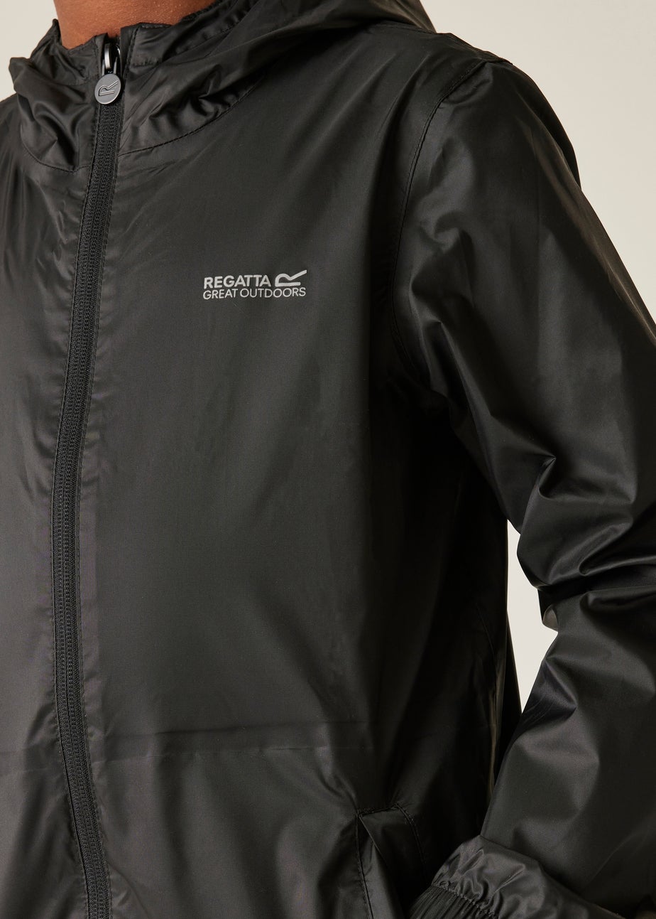Regatta Black Kids Pack-It III Waterproof Breathable Isolite Jacket (3-16 Years)