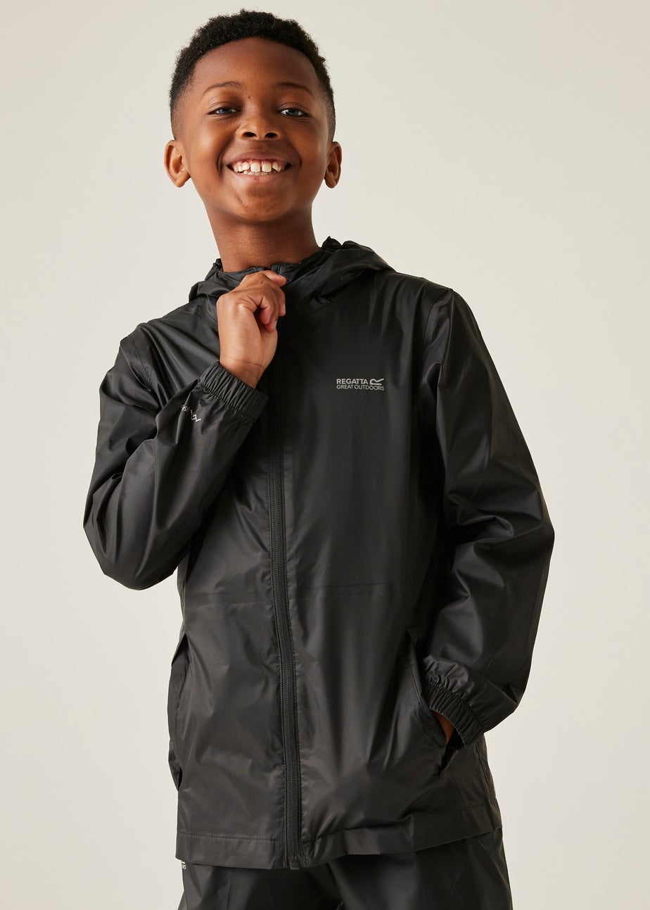 Regatta Black Kids Pack-It III Waterproof Breathable Isolite Jacket (3-16 Years)
