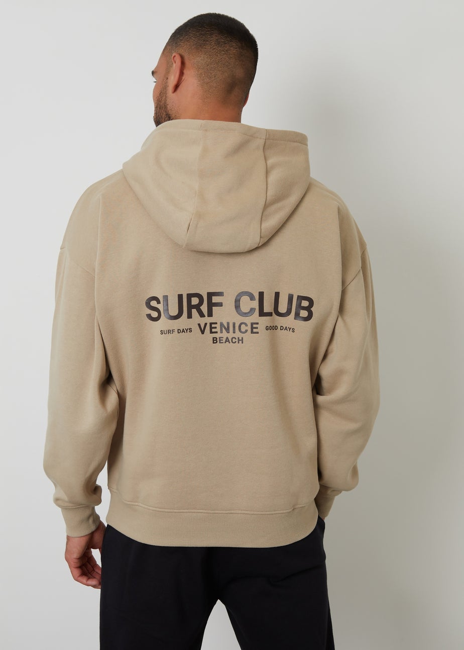 Threadbare Stone Graphic Print Relaxed Fit Pullover Hoodie