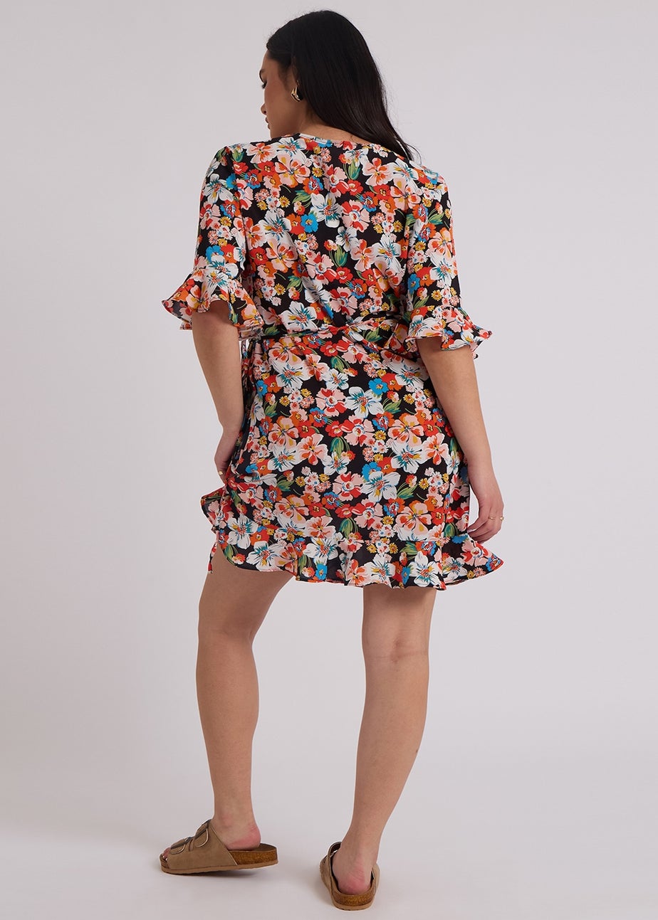 Urban Bliss Red Bucks Floral Wrap Dress