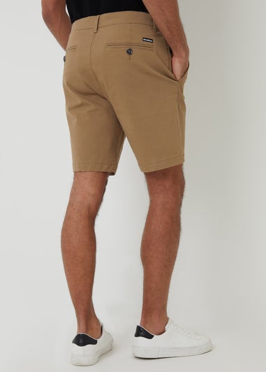 Threadbare Stone Cotton Regular Fit Stretch Chino Shorts