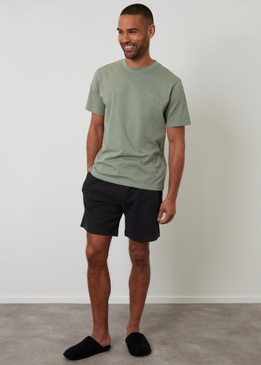 Threadbare Soft Green Cotton Blend Textured Short Pyjama Set