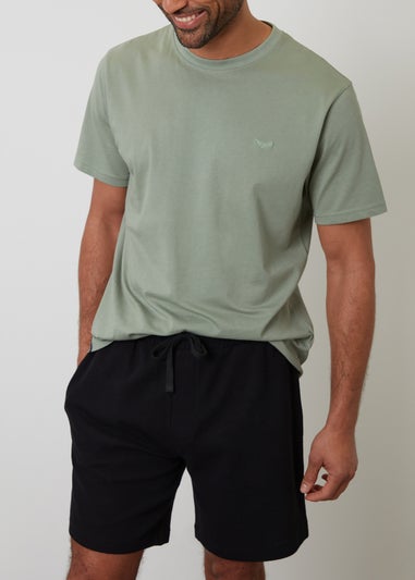 Threadbare Soft Green Cotton Blend Textured Short Pyjama Set